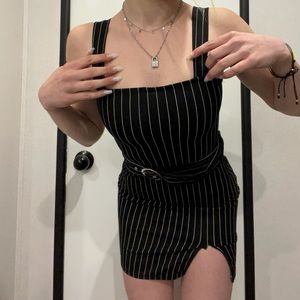 extra small, b&w striped dress with a belt and tags! from rue21:)